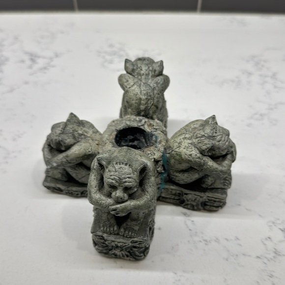 Vtg 1989 United Design Candle Lights 4 Trolls Greystone Candle Holders - Picture 1 of 7